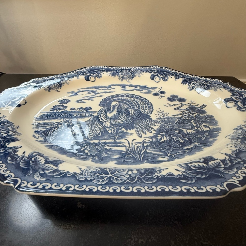 Blue and White Turkey Platter - Japan - English Countryside - Picture 6 of 11